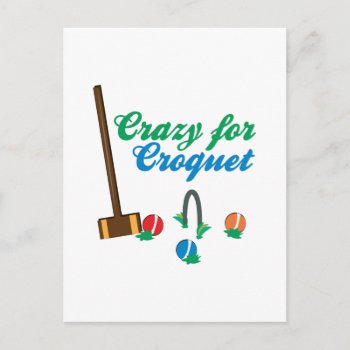 Crazy For Croquet Postcard by Windmilldesigns at Zazzle