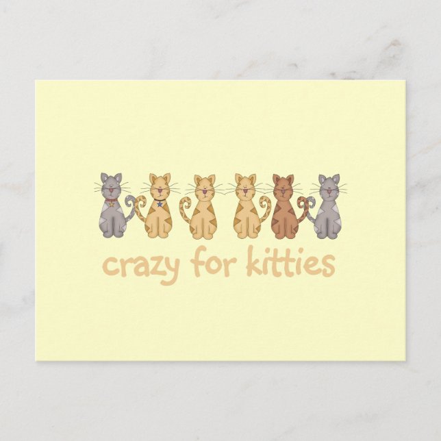 Crazy For Kitties Tshirts and Gifts Postcard (Front)