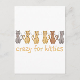 Crazy For Kitties Tshirts and Gifts Postcard
