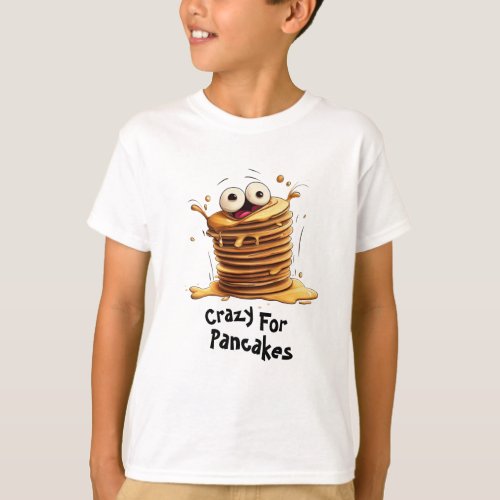 Crazy For Pancakes Cartoon T_Shirt