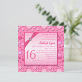 Crazy for Pink Polka Dot Sweet Sixteen Invitation (Standing Front)