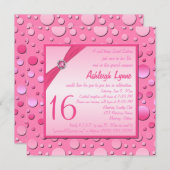 Crazy for Pink Polka Dot Sweet Sixteen Invitation (Front/Back)