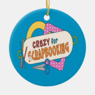 Crazy For Scrapbooking Ceramic Ornament