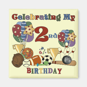 Crazy For Sports 2nd Birthday T-shirts and Gifts Magnet
