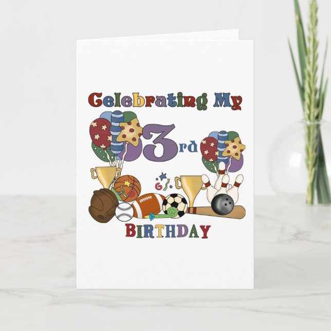 Crazy For Sports 3rd Birthday Tshirts and Gifts Card (Front)