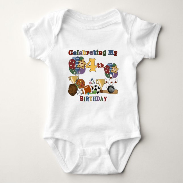 Crazy For Sports 4th Birthday T-shirts and Gifts (Front)