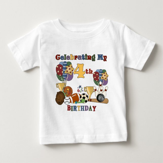 Crazy For Sports 4th Birthday T-shirts and Gifts (Front)