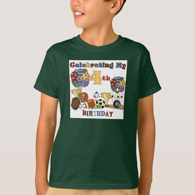 Crazy For Sports 4th Birthday T-shirts and Gifts (Front)