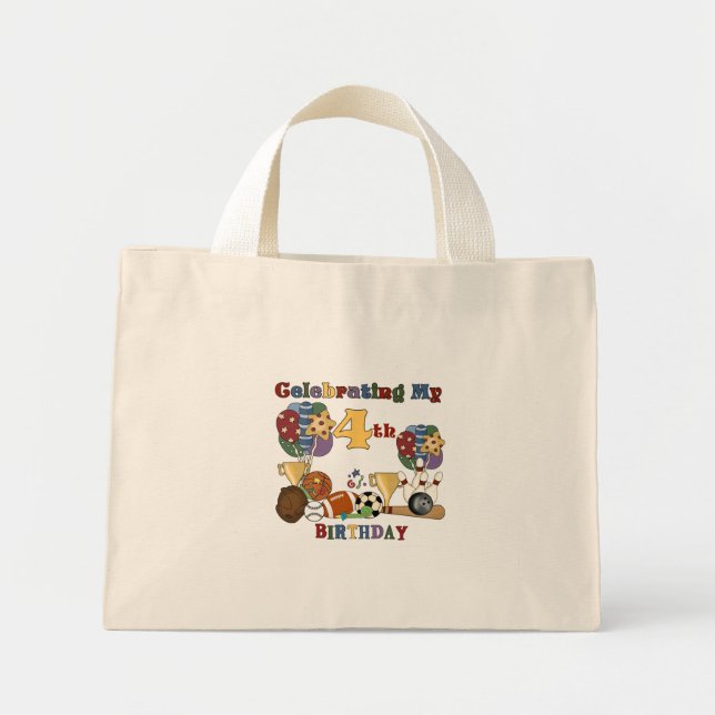 Crazy For Sports 4th Birthday T-shirts and Gifts Mini Tote Bag (Front)