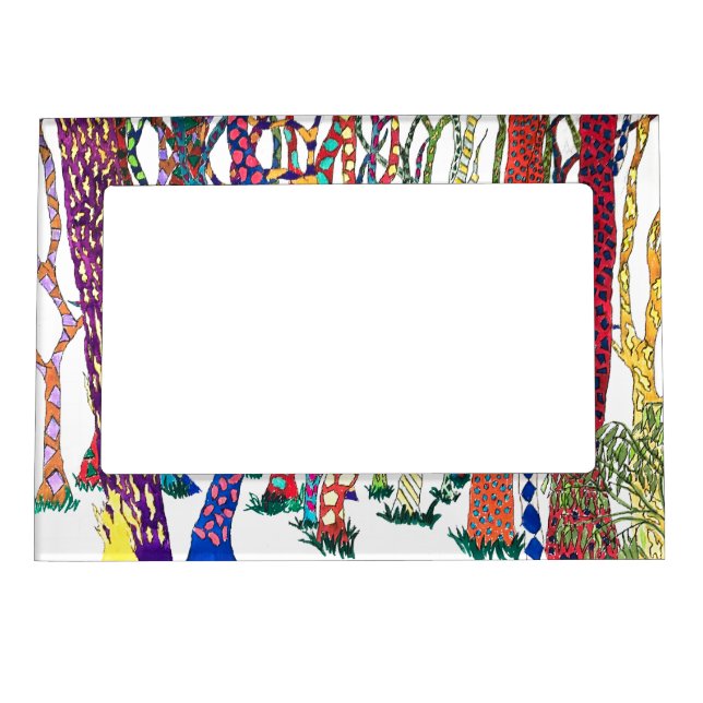 Crazy Forest colourful fun happy  Magnetic Frame (Front)