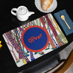 Crazy Forest colourful fun happy named Placemat