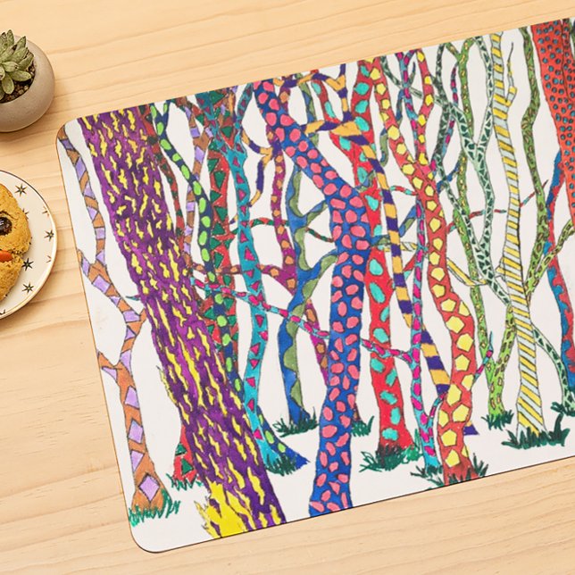 Crazy Forest colourful fun happy  Placemat (crazy forest paper placemat)