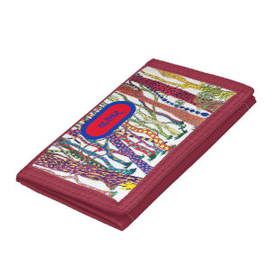 crazy forest fun colourful happy trifold wallet