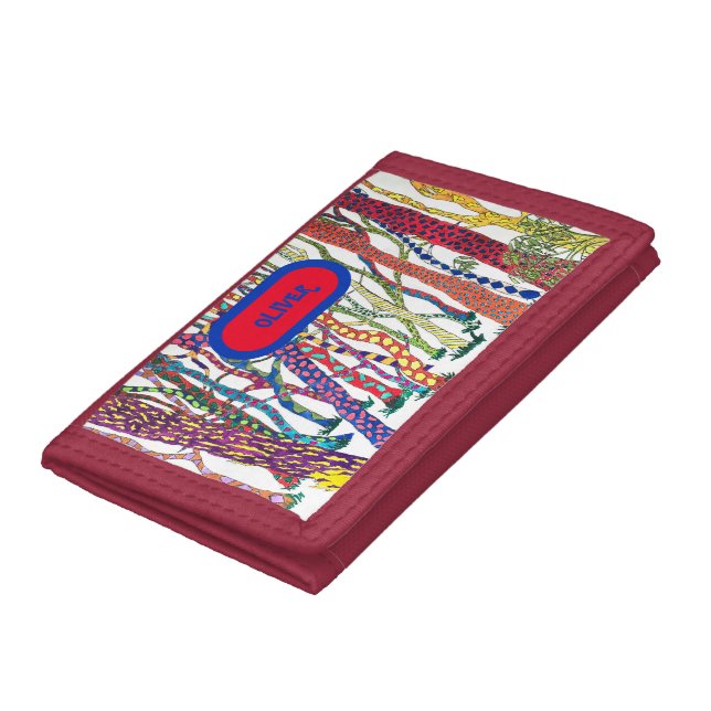 crazy forest fun colourful happy  trifold wallet (Bottom)