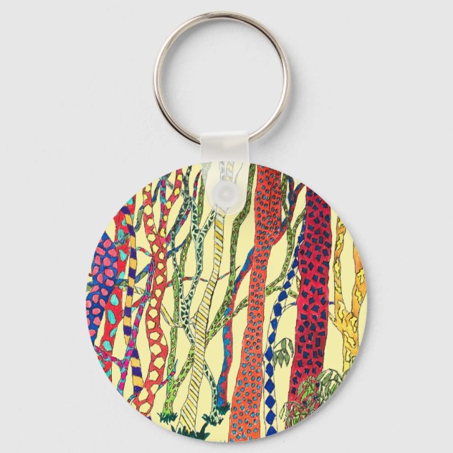 crazy forest fun colourful  keychain (Front)