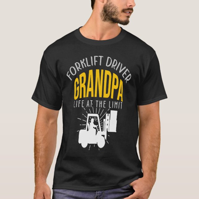 Crazy Forklift Driver Grandpa Accessories T-Shirt (Front)