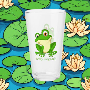 Crazy frog lady add text glass