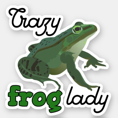 Crazy Frog Lady Frog lover gifts Sticker