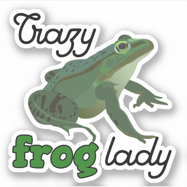 Crazy Frog Lady Frog lover gifts Sticker (Front)