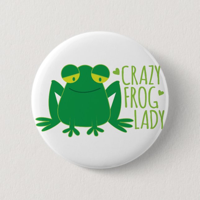crazy frog lady pinback button (Front)