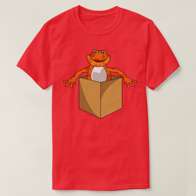 Crazy frog looks out of a box T-Shirt (Design Front)