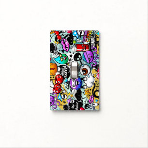 Crazy Fruits and Vegetables Graffiti Art Light Switch Cover