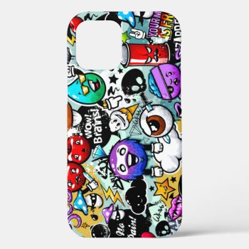 Crazy Fruits And Vegetables Graffiti Iphone 12 Case by nonstopshop at Zazzle