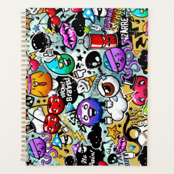 Crazy Fruits And Vegetables Graffiti Planner by nonstopshop at Zazzle