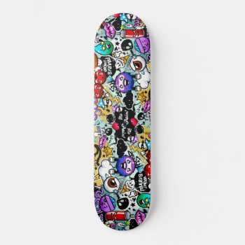 Crazy Fruits And Vegetables Graffiti Skateboard by nonstopshop at Zazzle