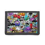 Crazy Fruits And Vegetables Graffiti Trifold Wallet at Zazzle