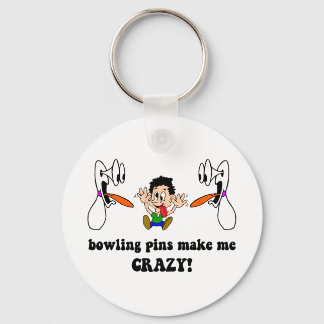 Crazy funny bowling keychain (Front)