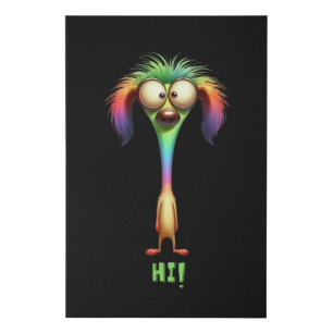 Crazy Funny Cartoon Dog Faux Canvas Print