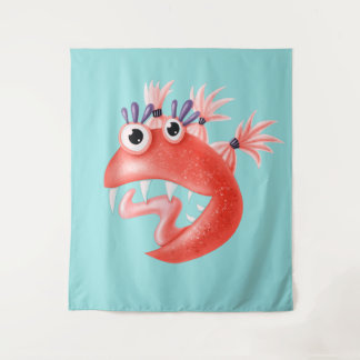 Crazy Funny Character Whimsical Art Tapestry
