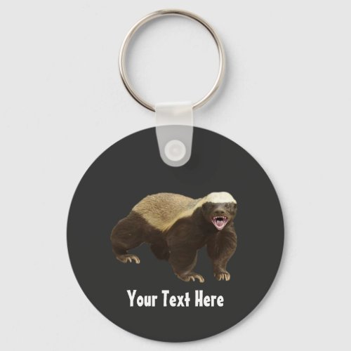 Crazy Funny Honey Badger Keychain