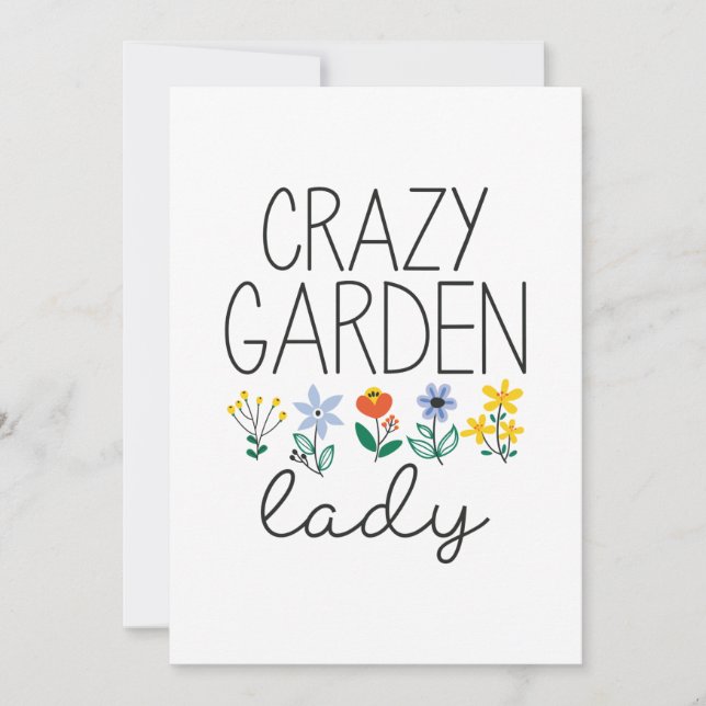 Crazy Garden Lady Thank You Card (Front)