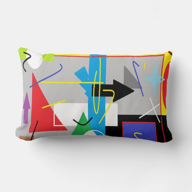 Crazy Geometry Funky Throw Pillow (Front)