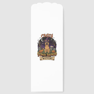 Crazy German Shepherd Witch Halloween Dog Pumpkins Bookmarks