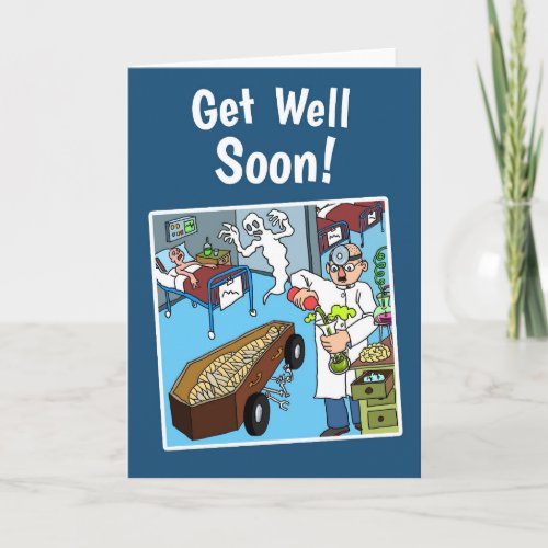 Crazy Get Well Soon Card wwhite envelope