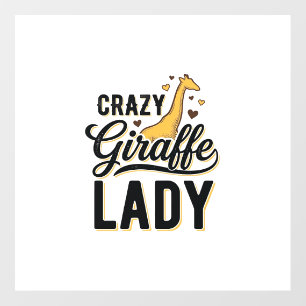 Crazy Giraffe Lady Vintage Engraving Shirt Design Floor Decals