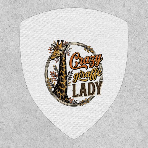 Crazy Giraffe Lady Vintage Engraving Shirt Design_ Patch
