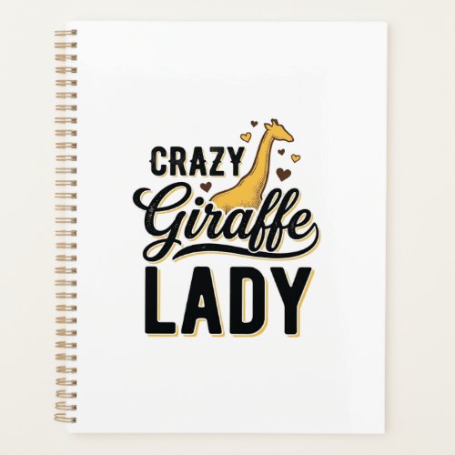 Crazy Giraffe Lady Vintage Engraving Shirt Design  Planner