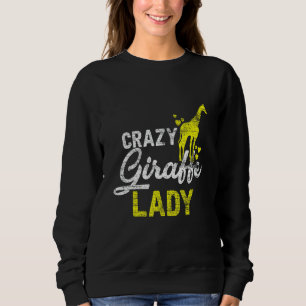 Crazy Giraffe Lady Vintage Zoo Keeper Girls Women  Sweatshirt