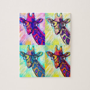 Crazy Giraffe Man Colors Jigsaw Puzzle