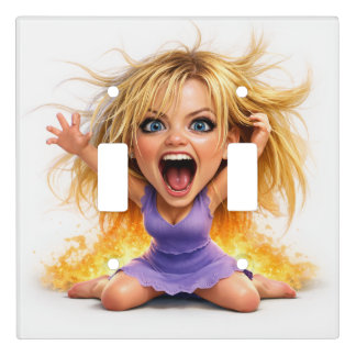 Crazy girl baby wall plate cover