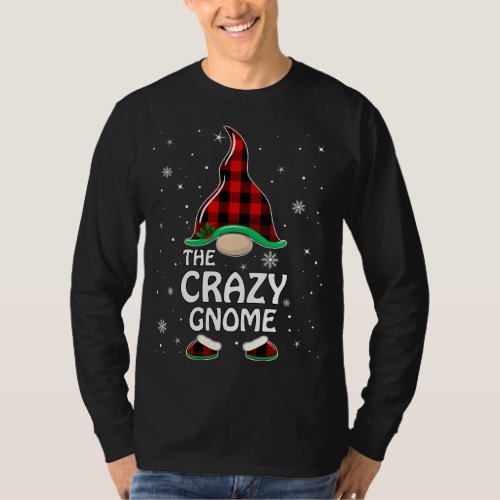 Crazy Gnome Buffalo Plaid Matching Family Christma T_Shirt