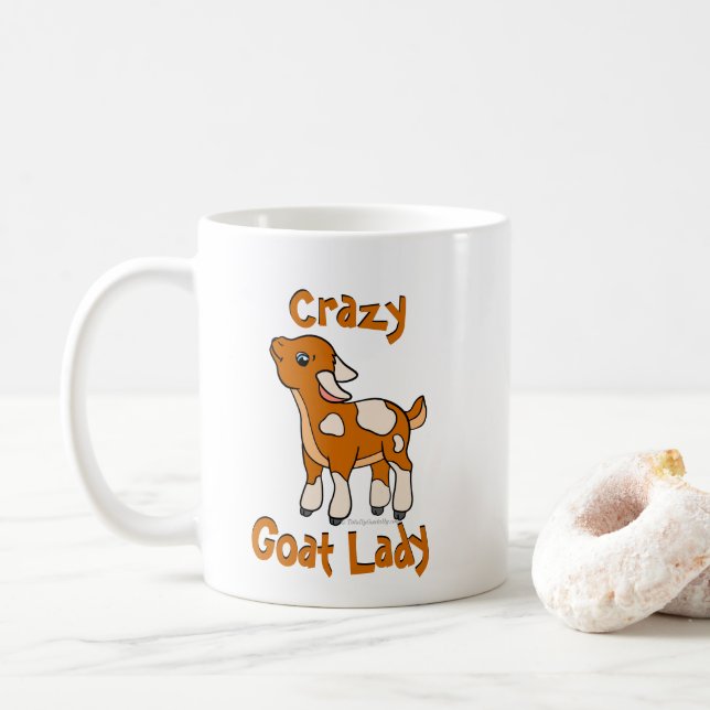 CRAZY GOAT LADY | by TotallyGoatally™ Coffee Mug (With Donut)