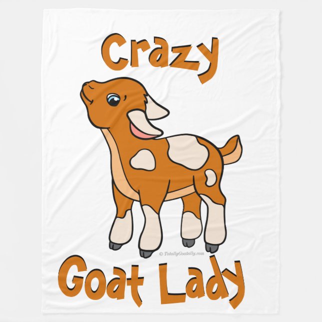 CRAZY GOAT LADY | by TotallyGoatally™ Fleece Blanket (Front)