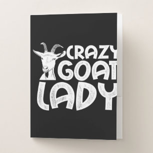 Crazy goat lady for goat _Funny Goat Canvas Pocket Folder