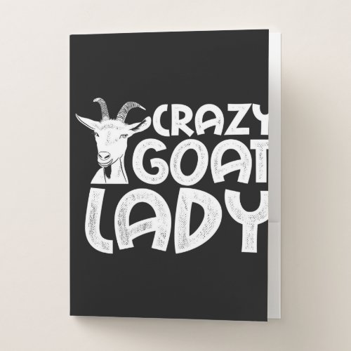 Crazy goat lady for goat _Funny Goat Canvas Pocket Folder