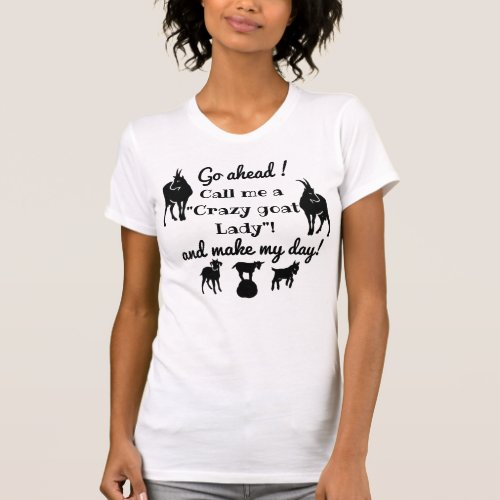 Crazy goat Lady goat silhouettes for goat lovers T_Shirt